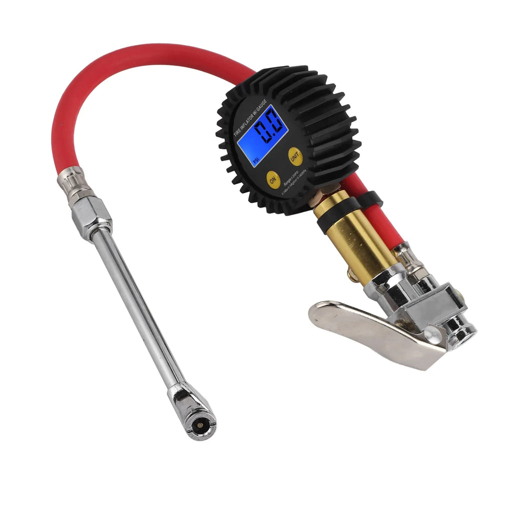 Tire Inflator Air Line Tyre Pump W Digital Pressure Gauge Tester