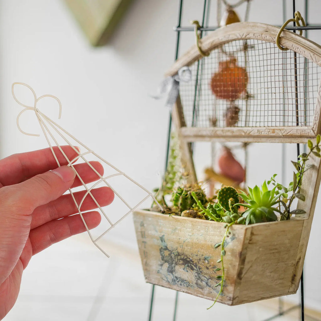 4Pcs Mini Plant Trellis Metal Climbing Support Sturdy Iron DIY Garden Frame for Potted Plants Indoor Vine Display Small Space Zpaxo