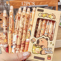 Cute Capybara Erasable Gel Pens 6 Colors Retractable Blue Ink Smooth