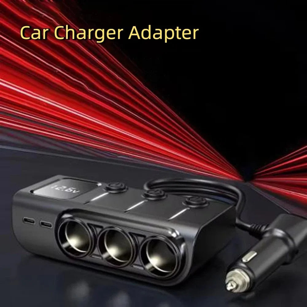 12V/24V Car Inverter Fast Charger Dual USB Car Socket Splitter LED Voltage Display Multi Ports Car Charger Adapter Dashcam Zpaxo