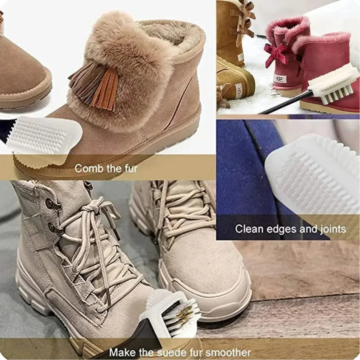 Cleaning Shoe Brush for Suede Nubuck Shoes Stain Dust Shoes Brush Steel Plastic Rubber Boot Household Cleaner Tools Zpaxo