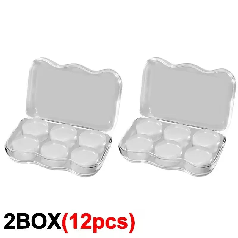 Reusable Silicone Ear Plugs Waterproof Soft Noise Cancelling Silent Gel Earplug For Sleeping Swimming Airplane Earbud Protection Zpaxo 2 Box(12pcs)