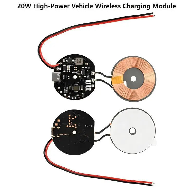 20W Car Wireless Charging Module – 12V/24V Quick Charge
