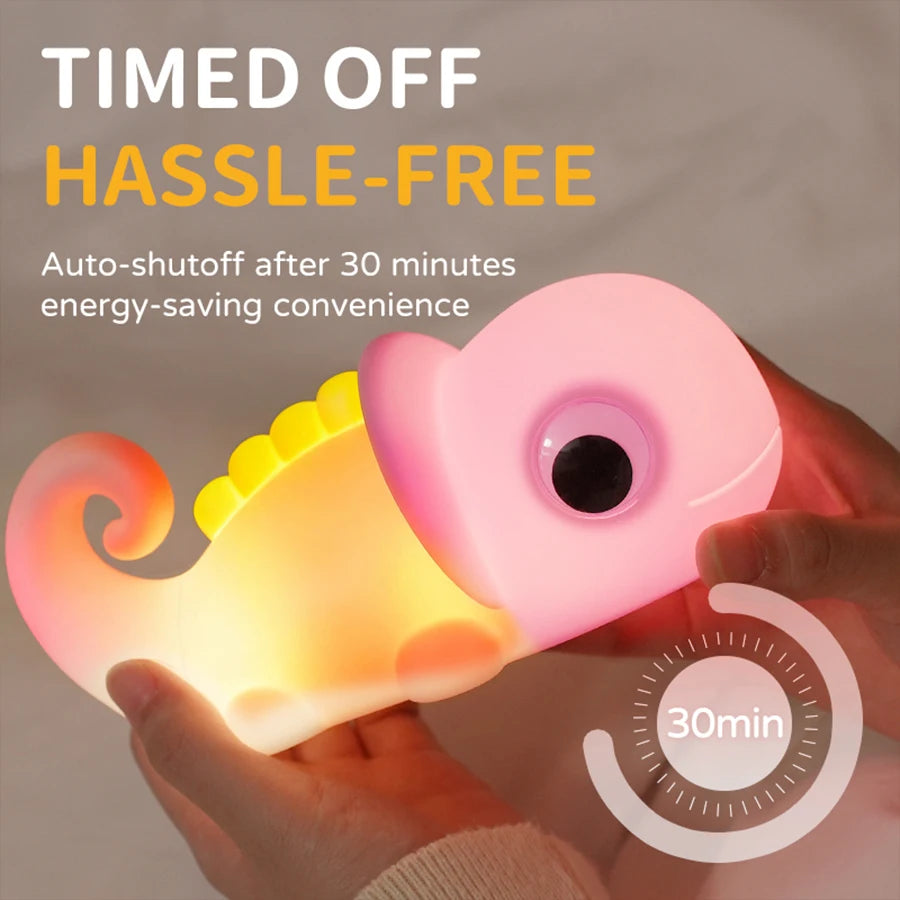 LED Color-Changing Night Light – Dimmable Rechargeable Bedside Lamp
