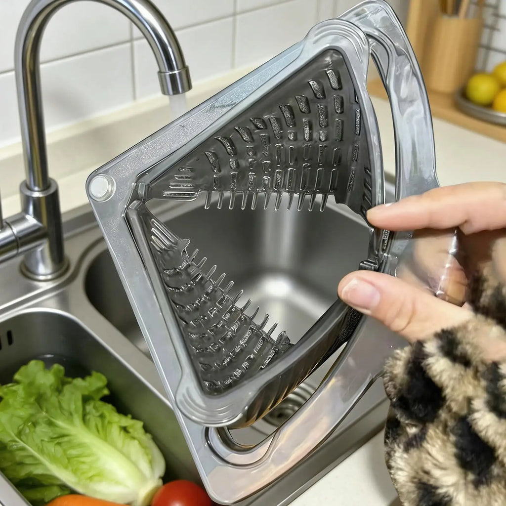 Corner Sink Strainer Magnetic Food Waste Catcher Draining Basket Clog