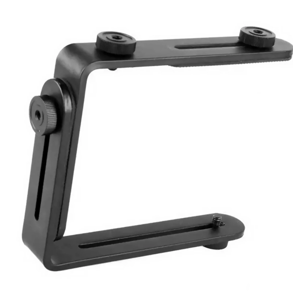 Dual L Shape Camera Flash Bracket Bilateral Frame Twin Double