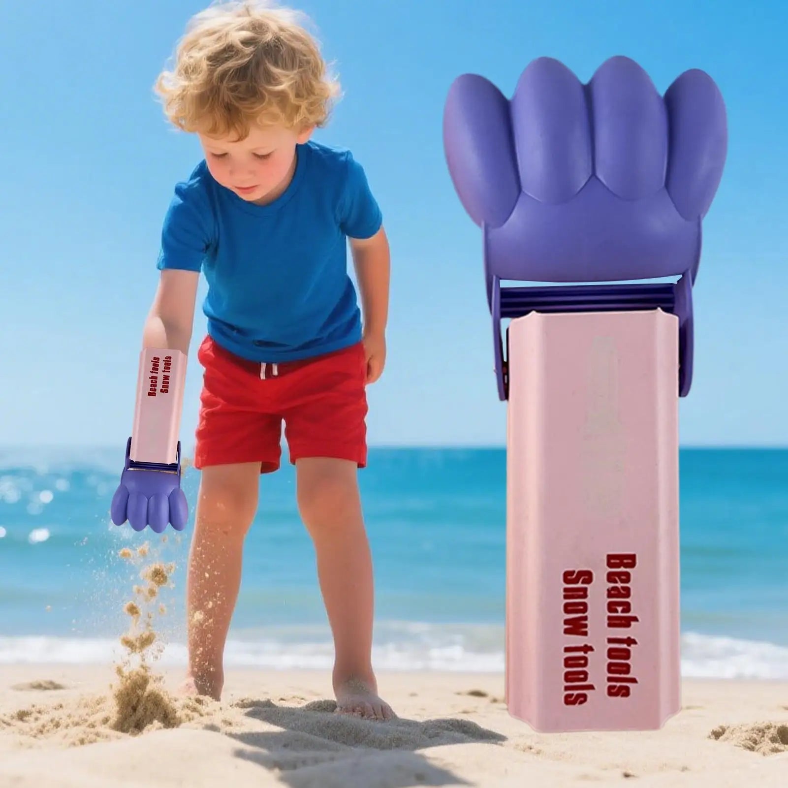 Handheld Sand Excavator Handheld Beach Sandbox Digger Toy Ergonomic Construction Shovel Snow Grabber Tool Outdoor Grip Strength Zpaxo