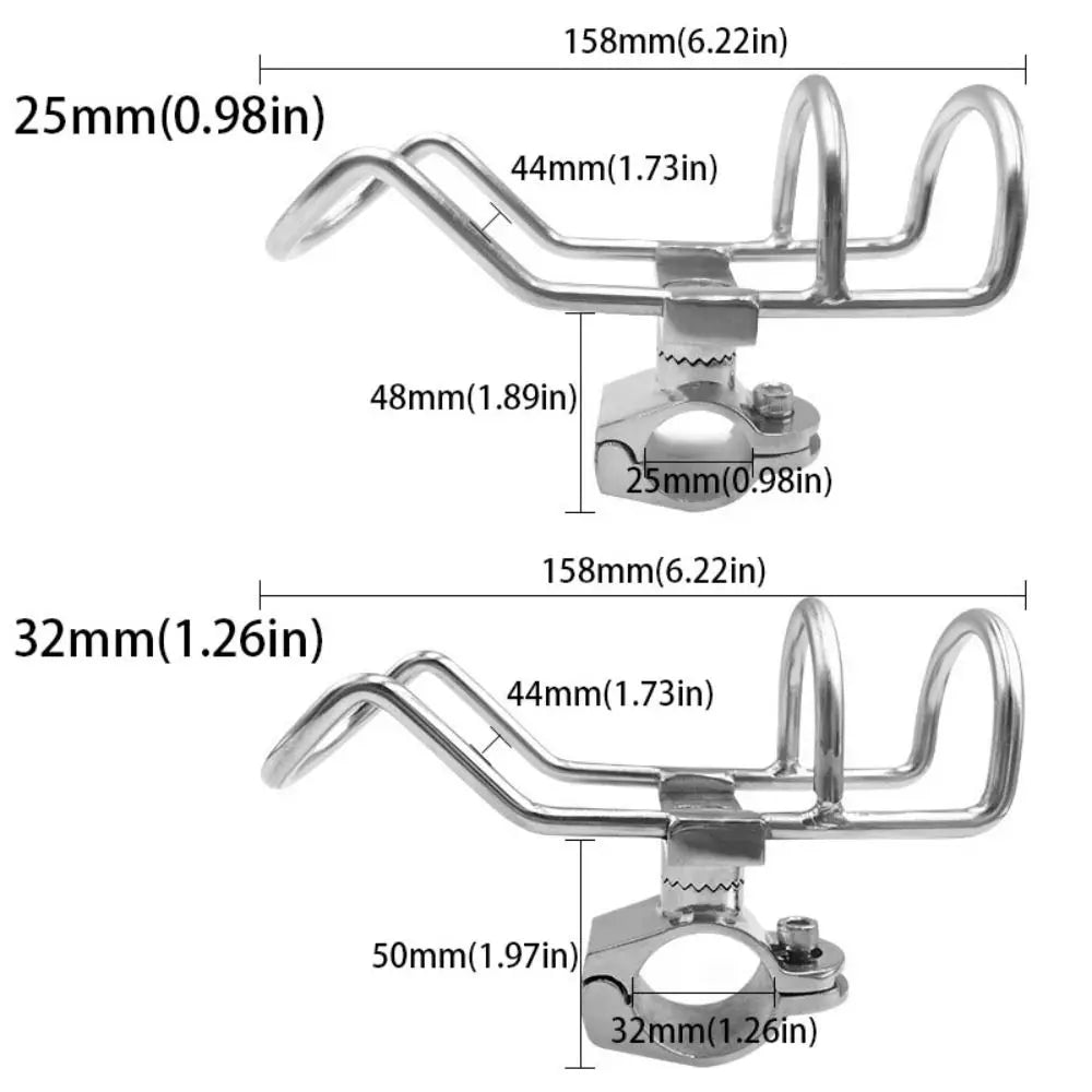 Stainless Steel 316 Fishing Rod Holder Portable Design With Wrench Boat Fishing Guardrail Pole Support 316 Steel Zpaxo