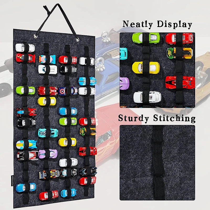 Hanging Organizer Wheels Wall Mount Display Case Large Capacity