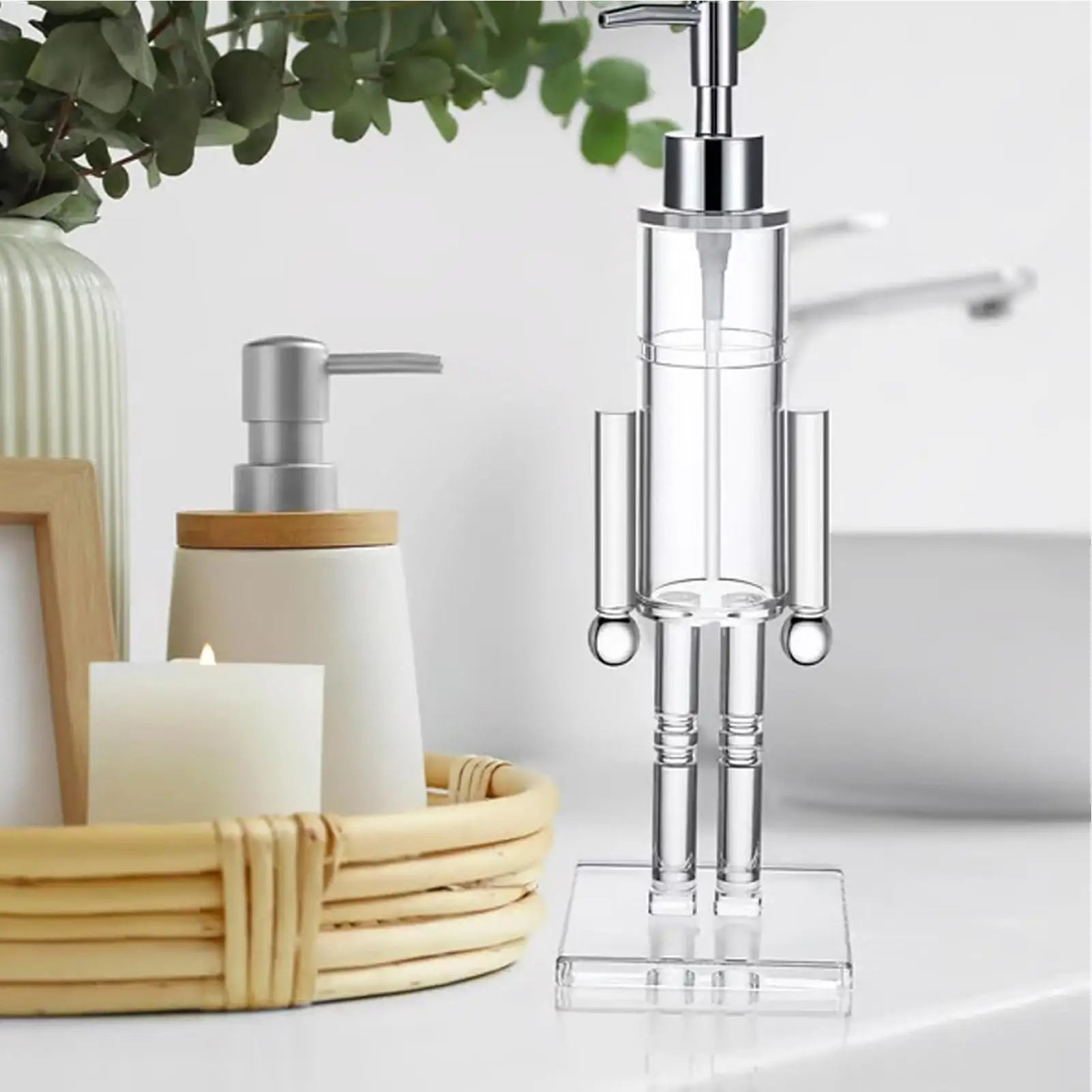 Nutcracker Soap Dispenser Refillable Shampoo Pump Christmas Hand