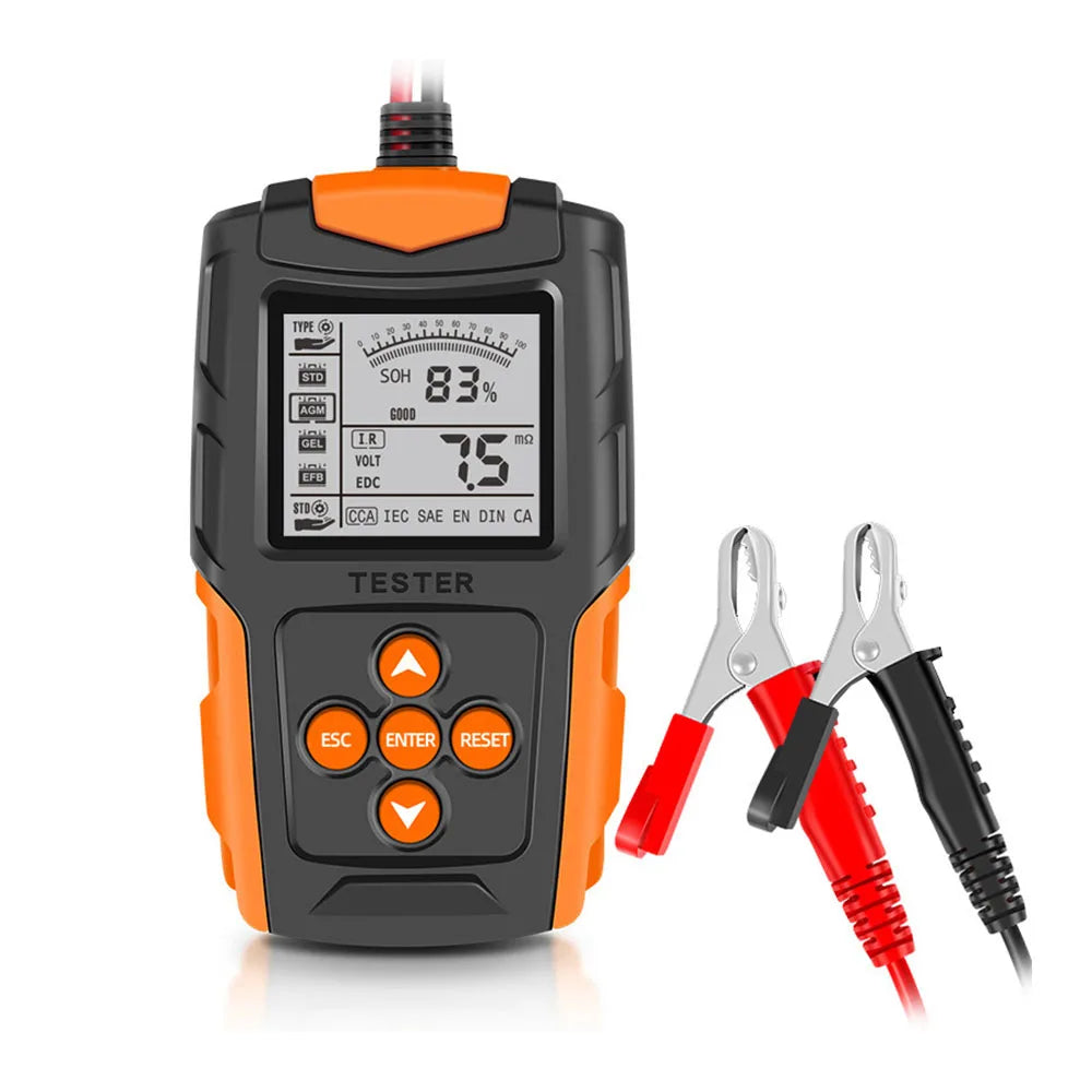 12V 24V Car Motorcycle Battery Tester SOH SOC CCA IR Measurement Zpaxo YELLOW