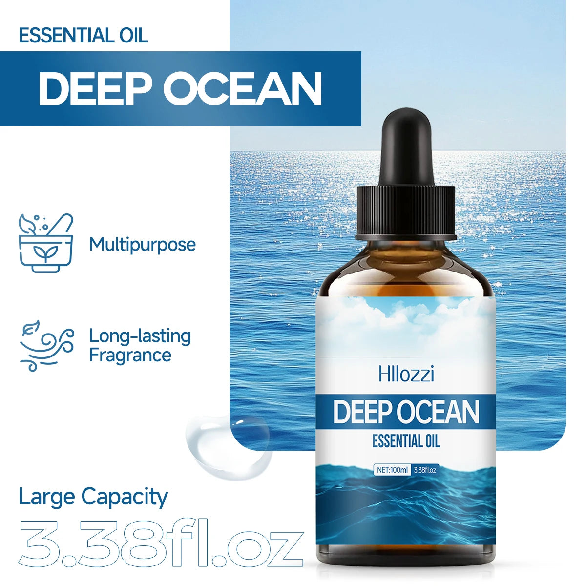 DEEP OCEAN ESSENTIAL OIL a high-quality moisturizing nourishing massage oil with a refreshing scent, suitable for all skin types Zpaxo