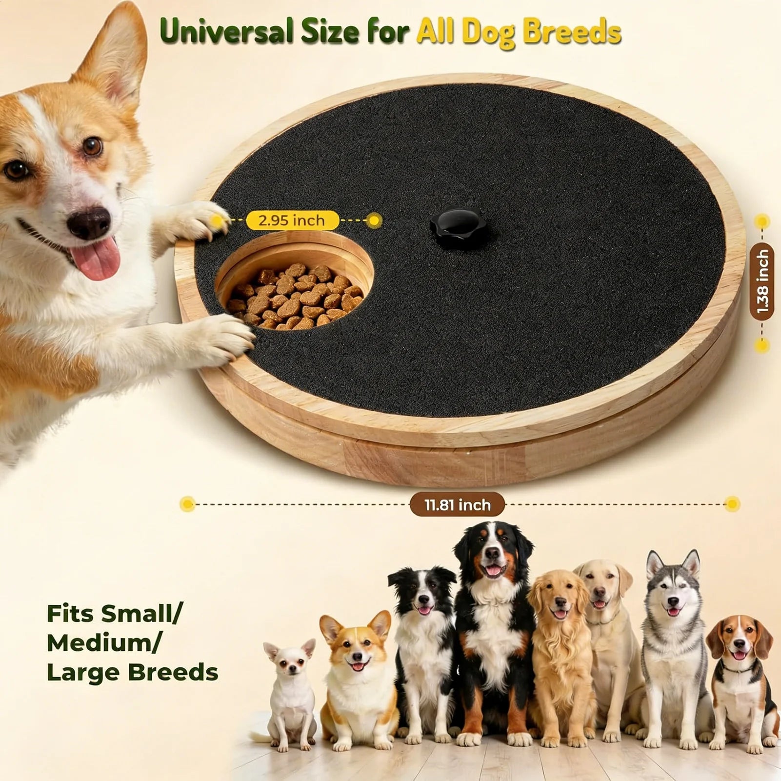 Dog Nail Scratch Board Wooden Rotatable Trimming Dog Nail Scratching Toy Board For Small Medium Large Breeds Living Room Bedroom Zpaxo