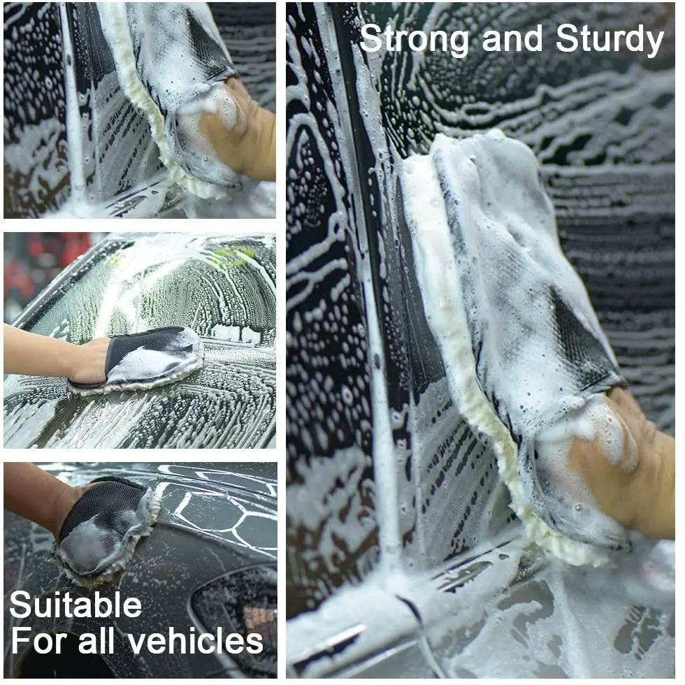Auto Car Washing Glove Cleaning Microfiber Wool Soft Motorcycle