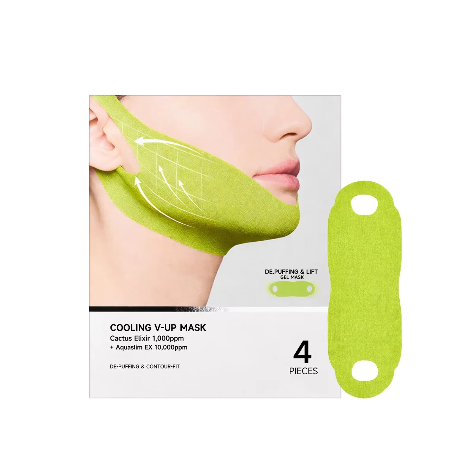 Centella Asiatica Face Lifting Mask – Firm & Contour Skin Face Lifting Mask Zpaxo 4pcs Boxed Same