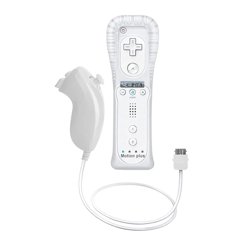 1 Pair Nunchuck Controller Motion Remote Wii Gamepad Nintendo Games Zpaxo White