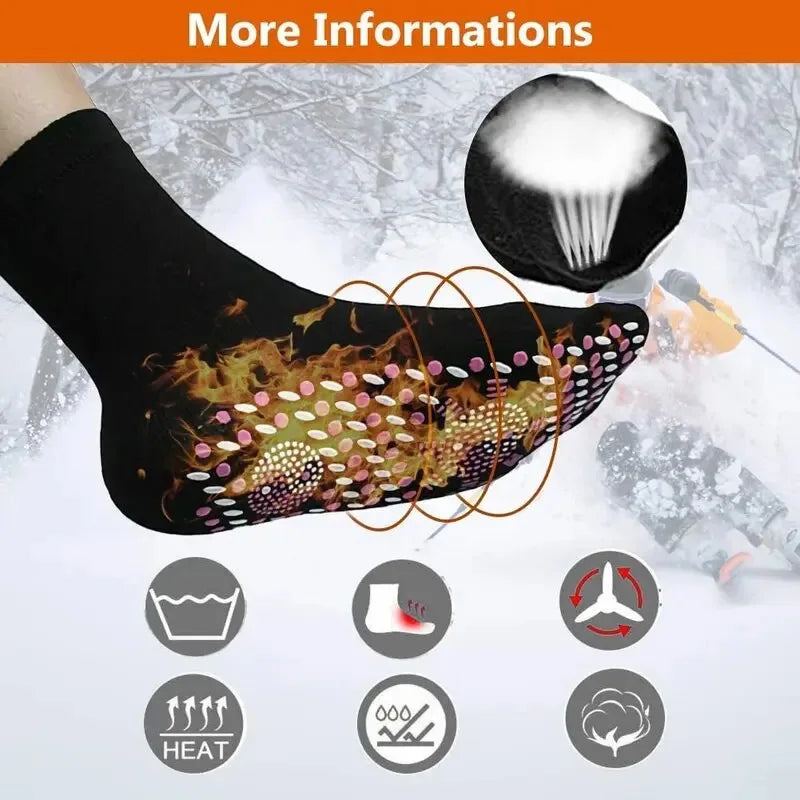 Self-Heating Tourmaline Magnetic Thermal Socks – Unisex
