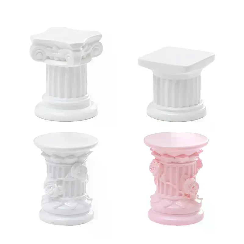 Roman Pillar Greek Column Figurine & Candlestick Pedestal Stand