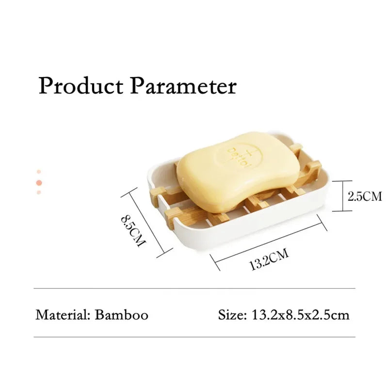 Bamboo Soap Dish with Draining Tray – Eco-Friendly Holder Bamboo Soap Dish Zpaxo