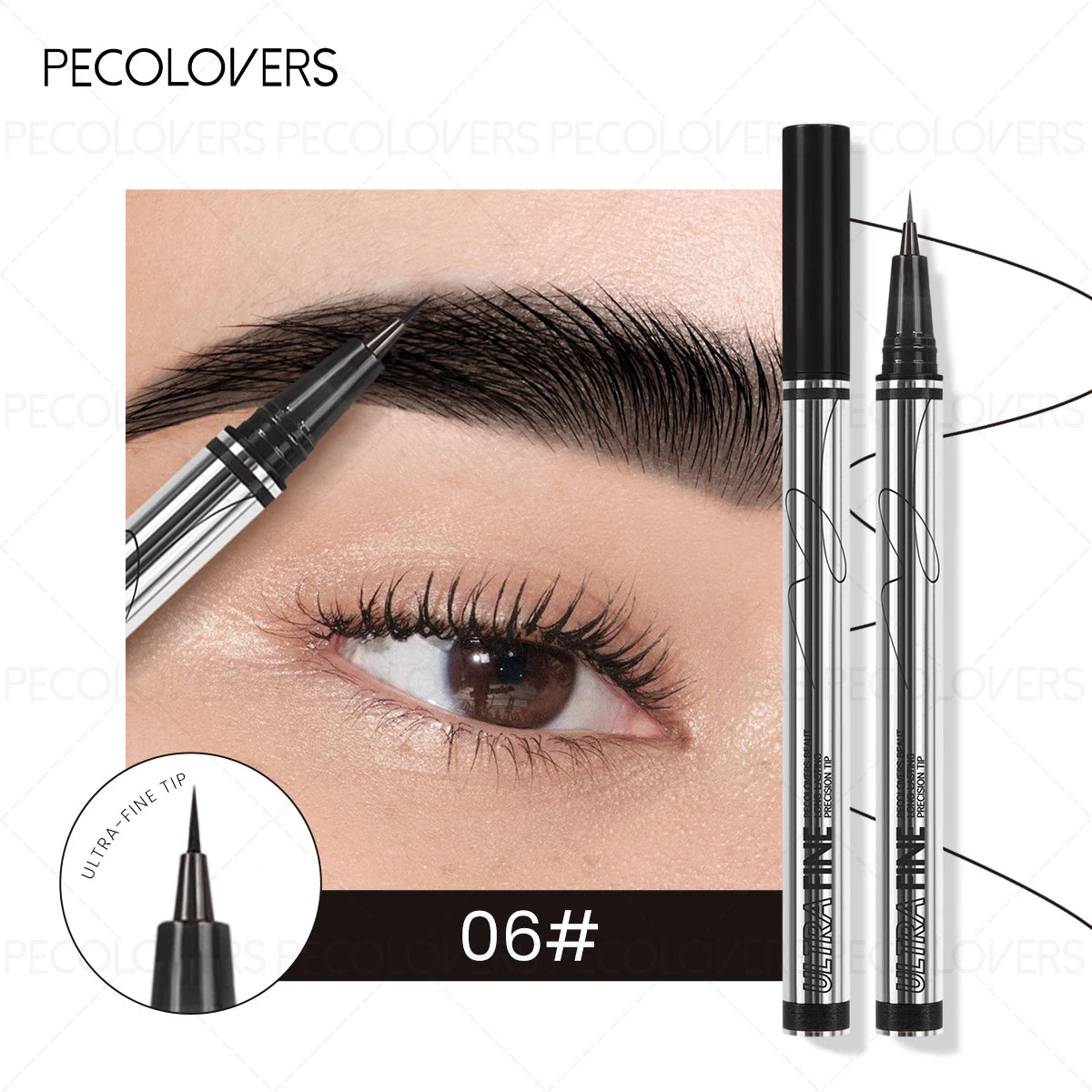 Waterproof Liquid Eyebrow Pencil 0.01mm Ultra Fine Sweat-proof Natural Eeyeliner Lying Silkworm Pen Lasting Makeup Eye Cosmetics Zpaxo 06