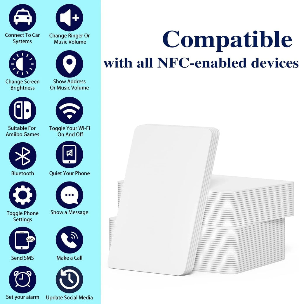 5-10PCS NFC215 White Cards Rewritable NFC NT-AG215 PVC Cards Blank Easy Convenient Programmable NFC Business Card Chip 504Bytes Zpaxo
