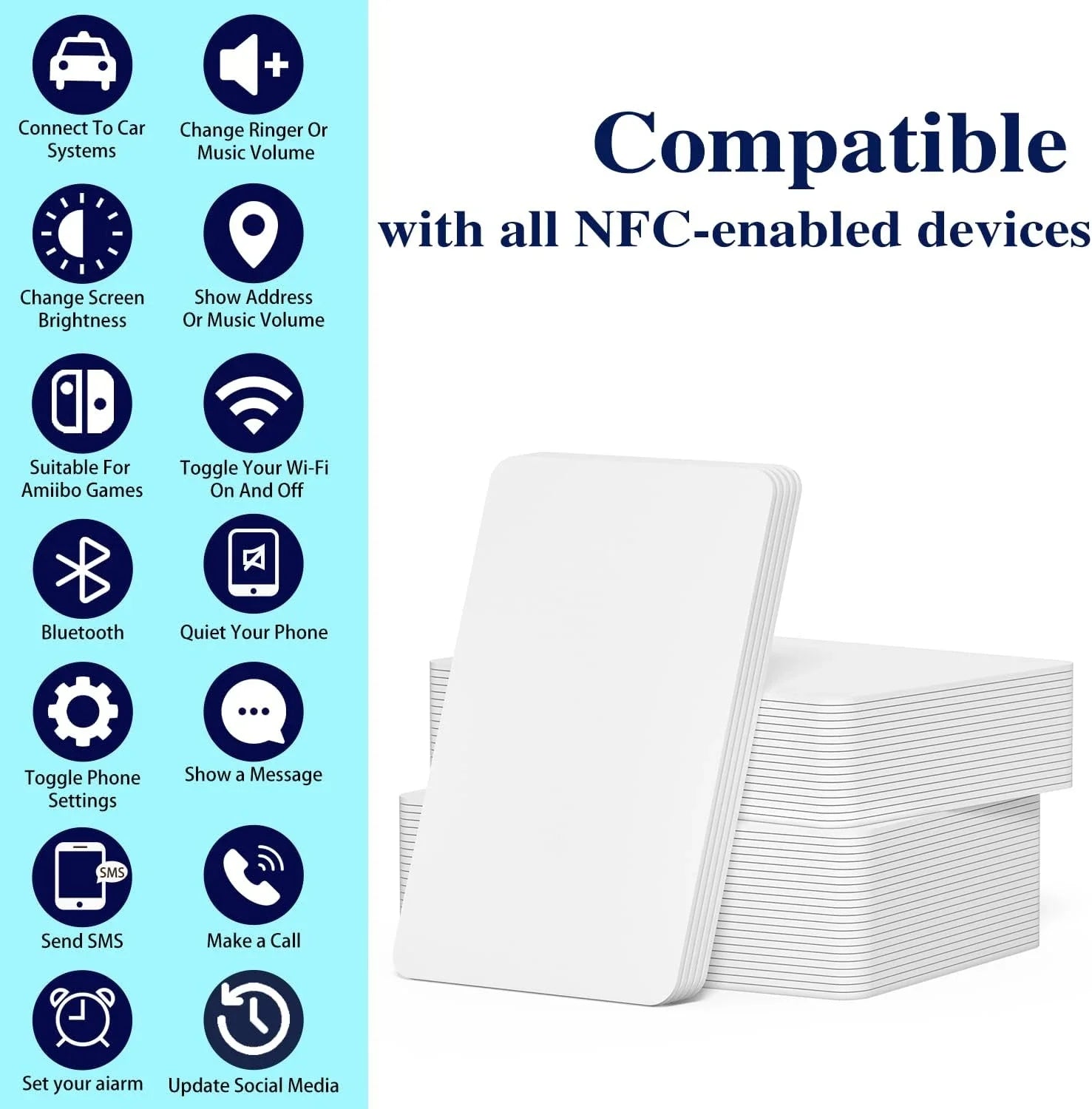 5-10PCS NFC215 White Cards Rewritable NFC NT-AG215 PVC Cards Blank Easy Convenient Programmable NFC Business Card Chip 504Bytes Zpaxo