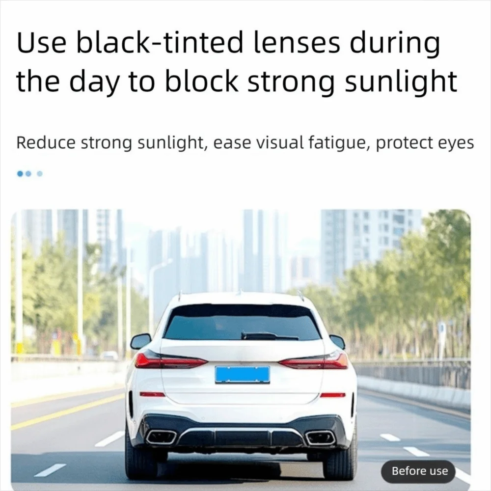 HD Car Sun Visor UV Fold Flip Down Anti Sunlight Dazzling Goggle Clear View Interior Mirrors Day Night Vision Driving Mirror Zpaxo