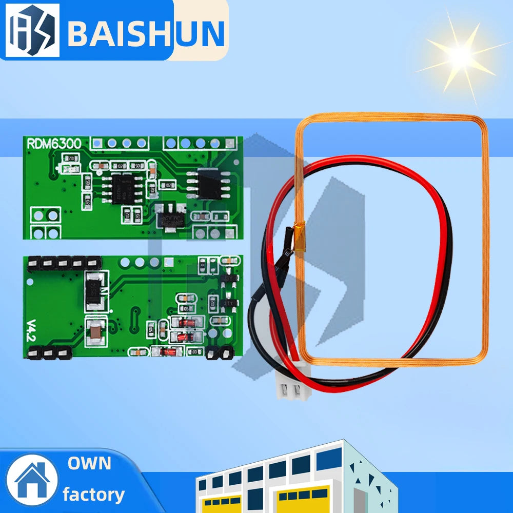125Khz RFID Reader Module RDM6300 UART Output Access Control System Zpaxo Default Title
