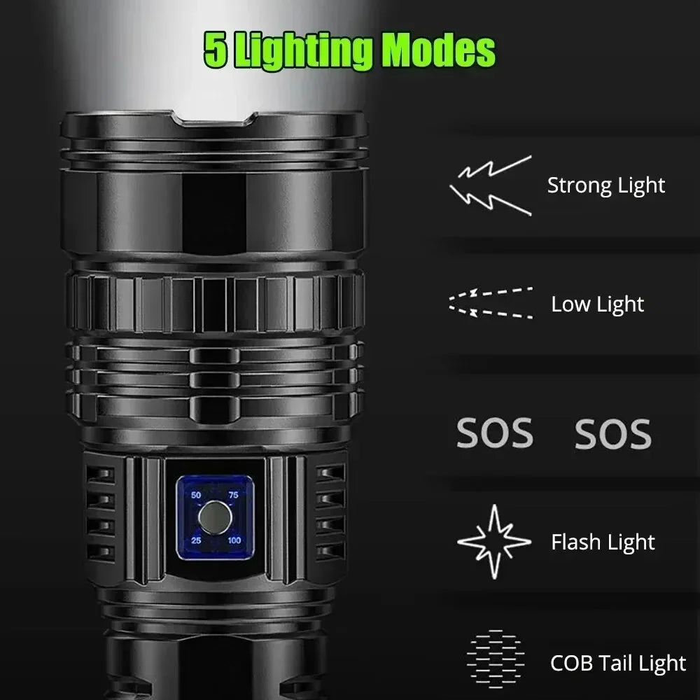 ESMARTER Tactical LED Flashlight 100,000LM – 15000mAh Power Bank