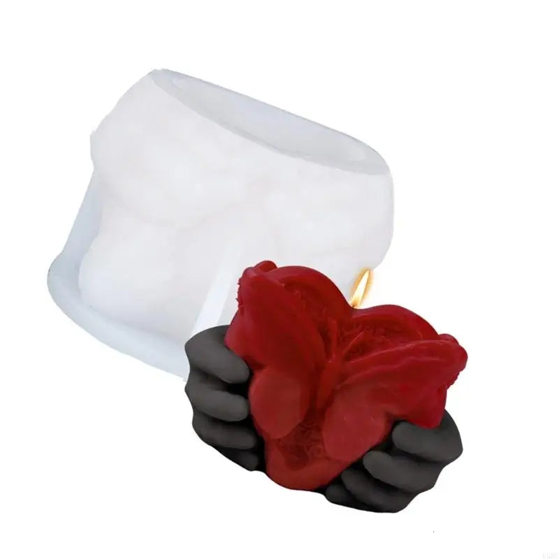 Heart Silicone Molds Epoxy Resin Soap Holding Hand Gypsum Decoration