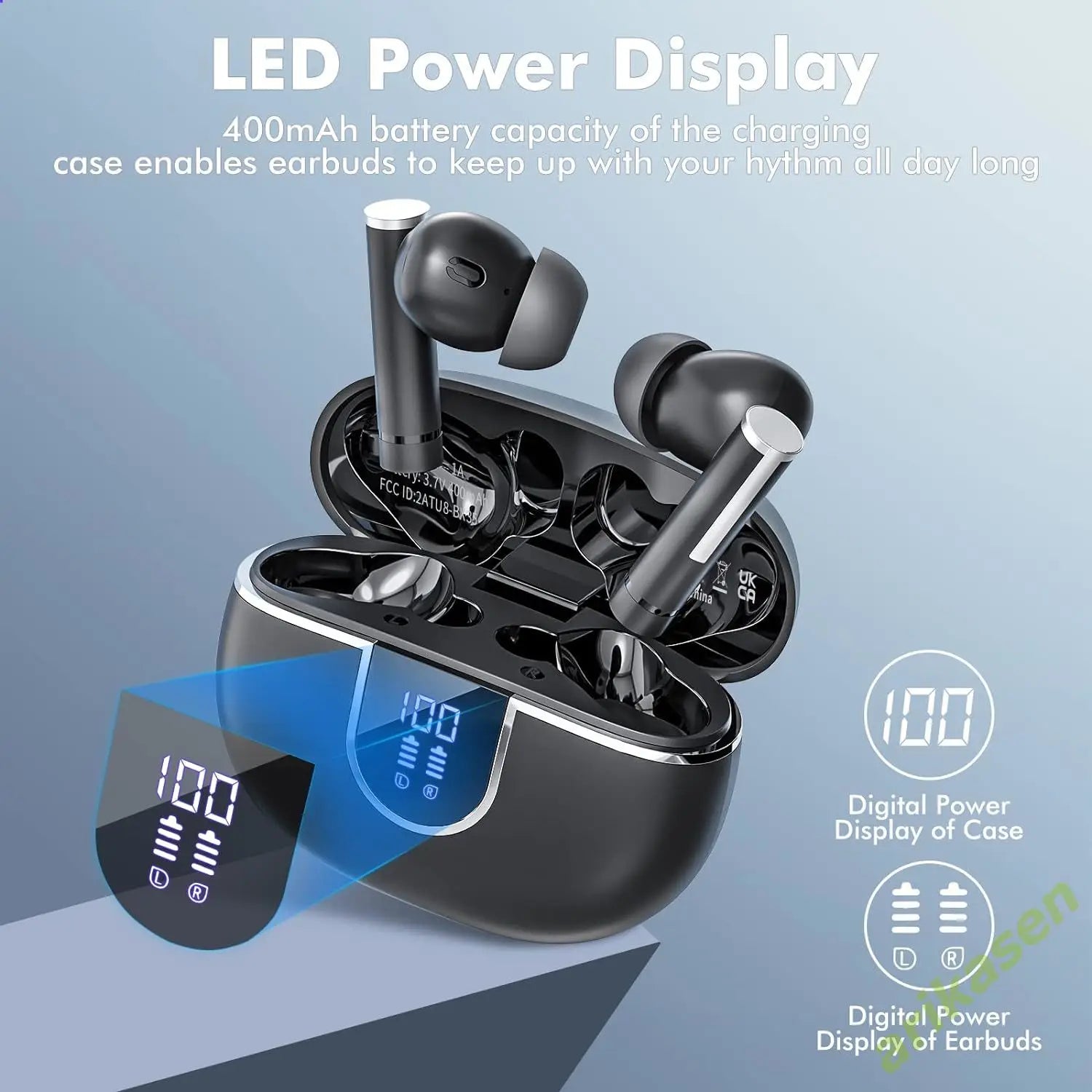 Wireless Earbuds Bluetooth Headphones 5 3 Noise Cancellation Mic LED