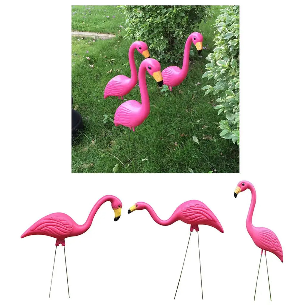 Flamingo Ornament Realistic Plastic Figurine Garden Decor Craft Home Zpaxo