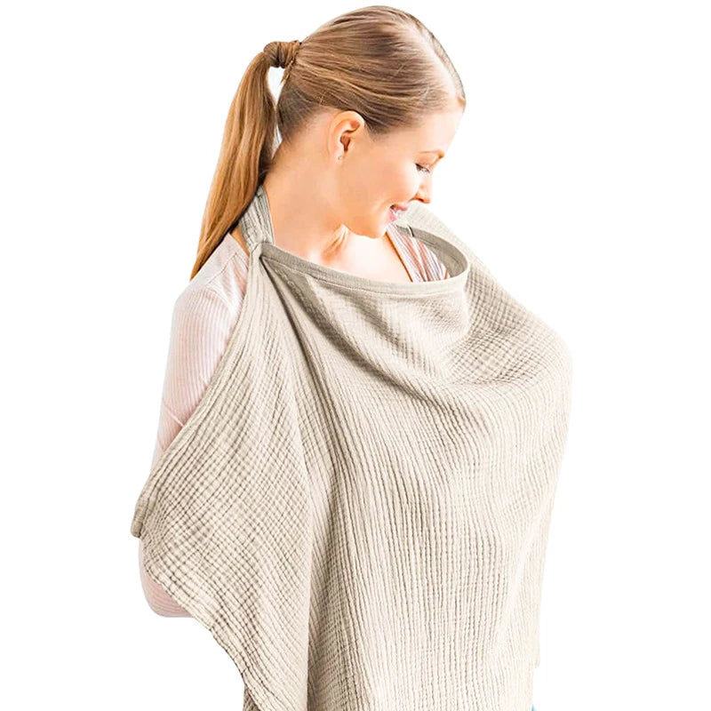 Breathable Breastfeeding Cover Baby Cotton Muslin Nursing Apron