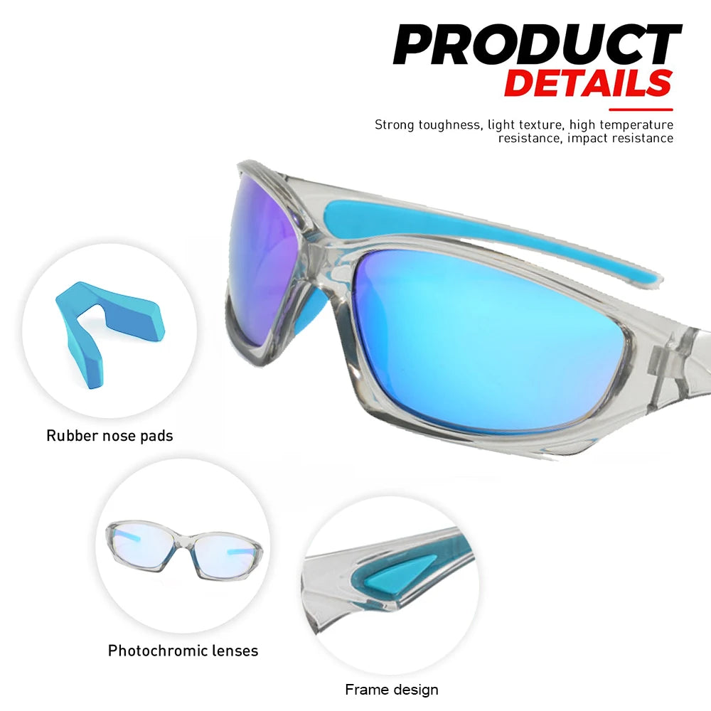 Toptrek Cycling Sunglasses UV400 Cycling Glasses Photochromic Sports Goggles Bicycle Eyewear Sunglasses Outdoor MTB Bike Glasses Zpaxo
