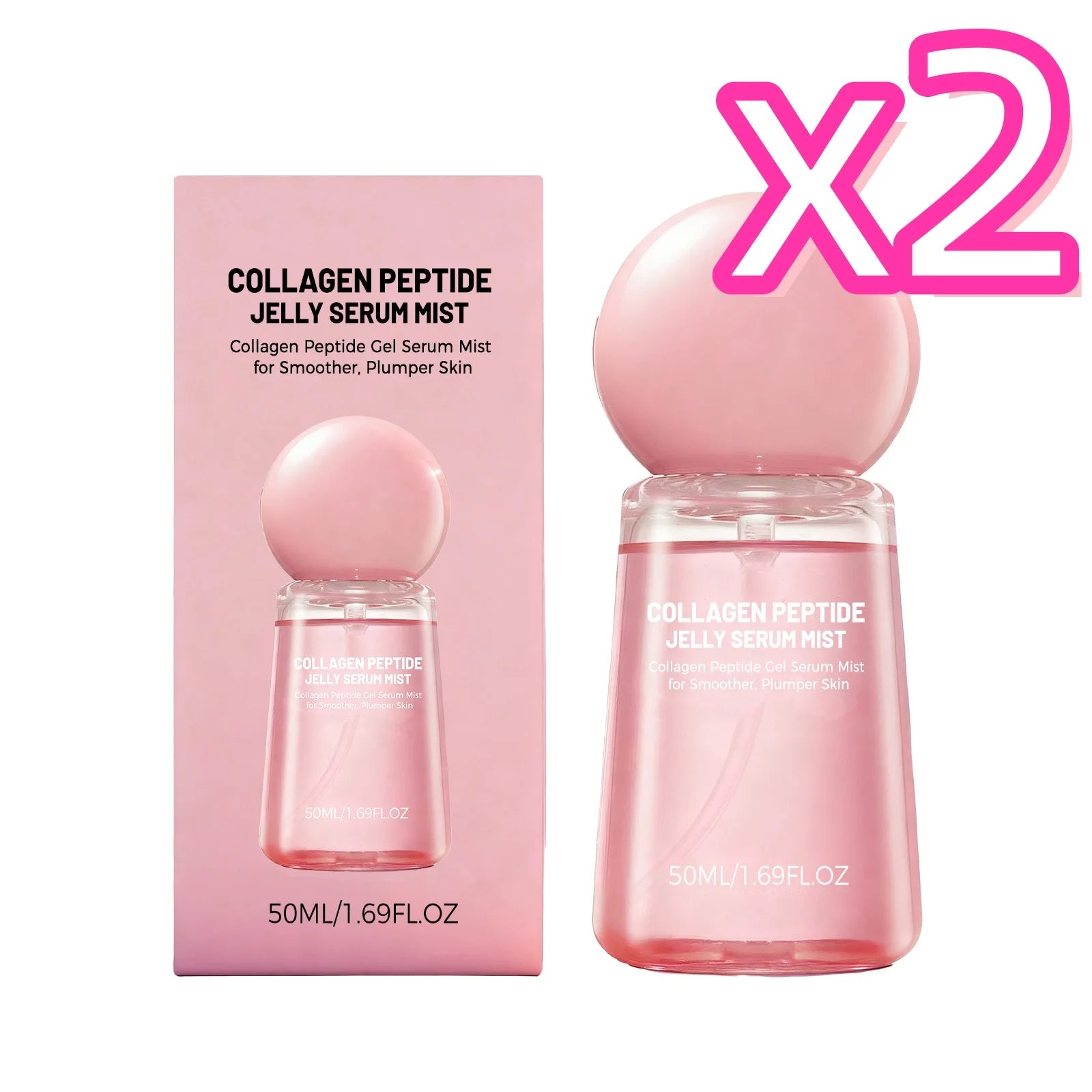 Collagen Peptides Jelly Serum Mist – Hydrating Face Spray Face Serum Spray Zpaxo 50ml Boxed x 2