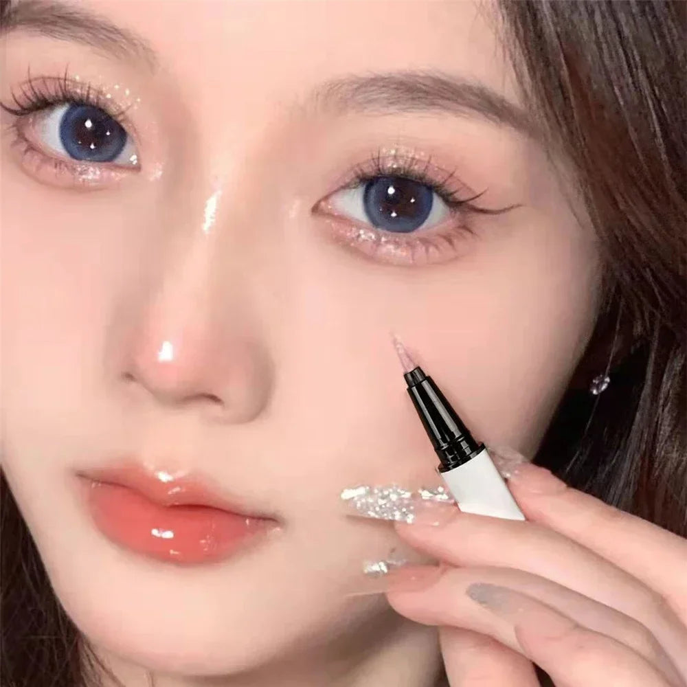 Shimmer Highlighter Pencil Smooth long lasting Waterproof Diamond Champagne Gold Pink Brighten Eye Shadow & Liner Silkworm Pen Zpaxo