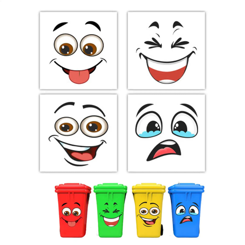Funny Expression Garbage Can Stickers Cute Cartoon Toilet Lid Decals