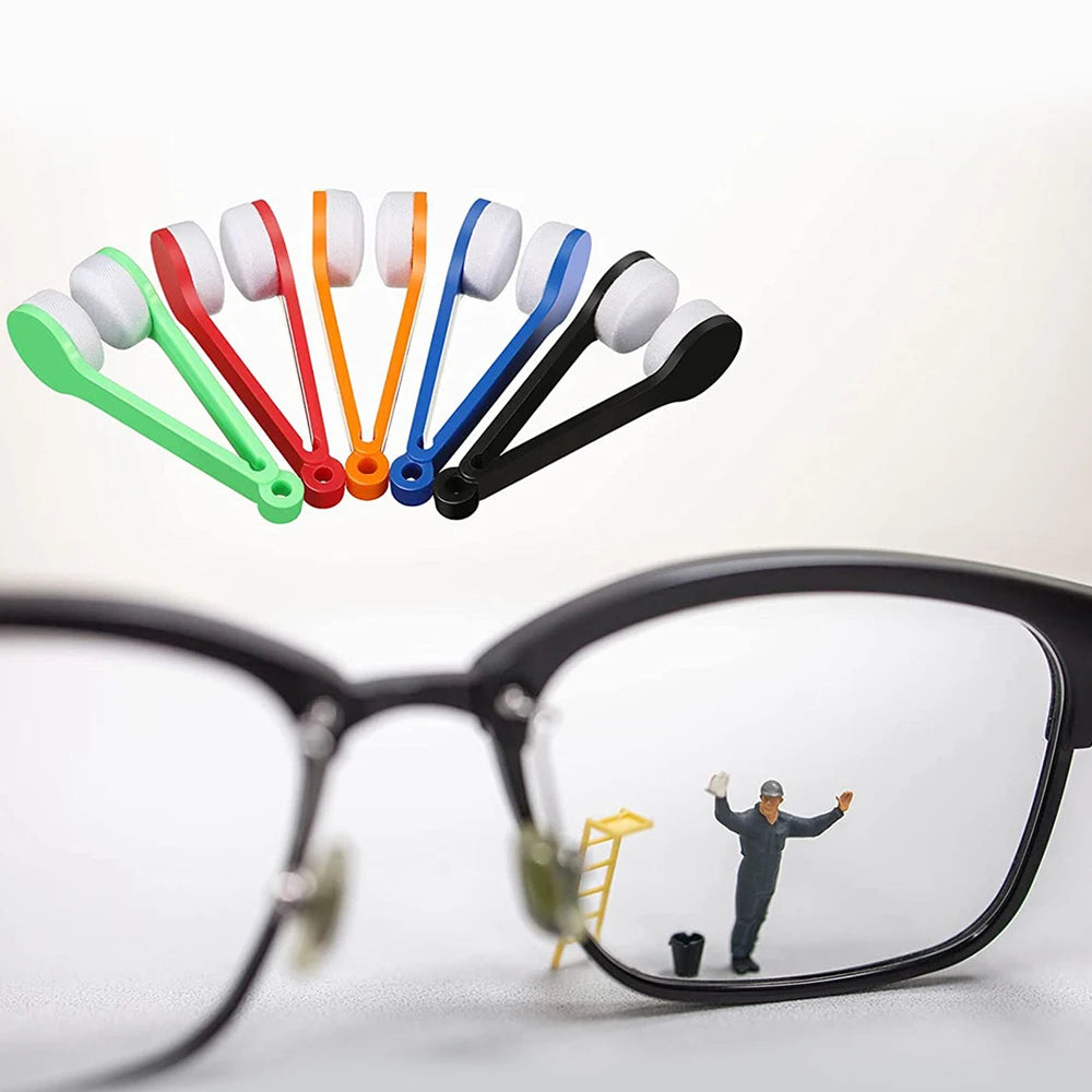 1/2/4Pcs Eyeglass Cleaning Rub Mini Glasses Microfiber Cleaner Sun Glasses Soft Brush Cleaning Clip Color Random Zpaxo
