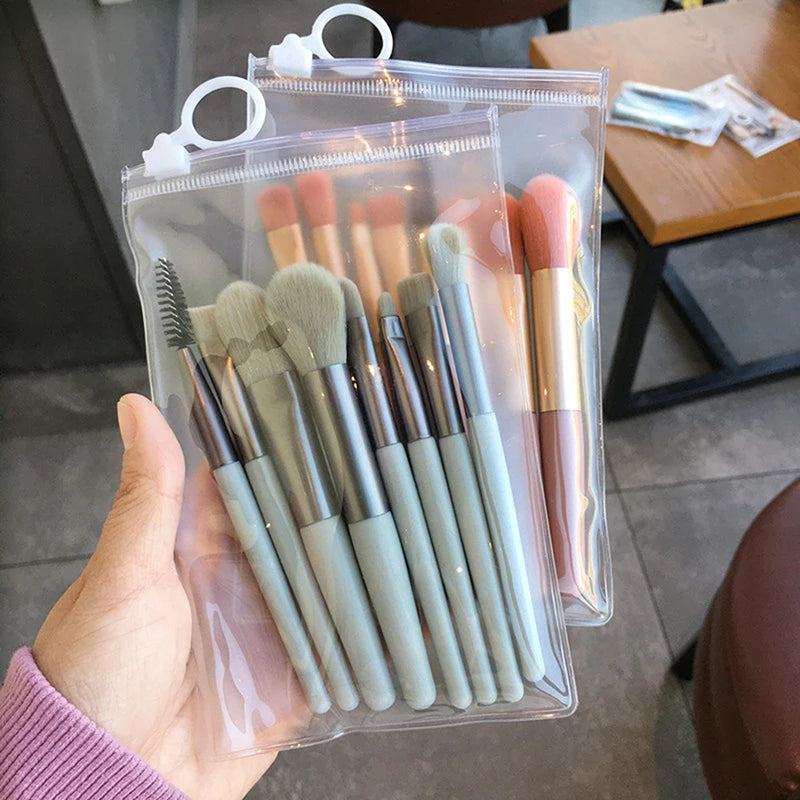 Mini Makeup Brushes Beginner Matte Wooden Handle Portable Soft Brush Zpaxo