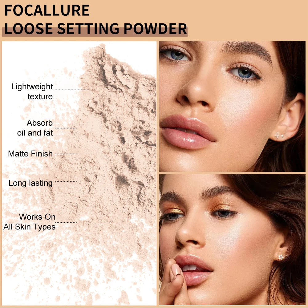 Banana Shaped Loose Powder Loose Baking Powder Oil-control Long Lasting Coverage Setting powder Facial Makeup Make Up For Women Zpaxo