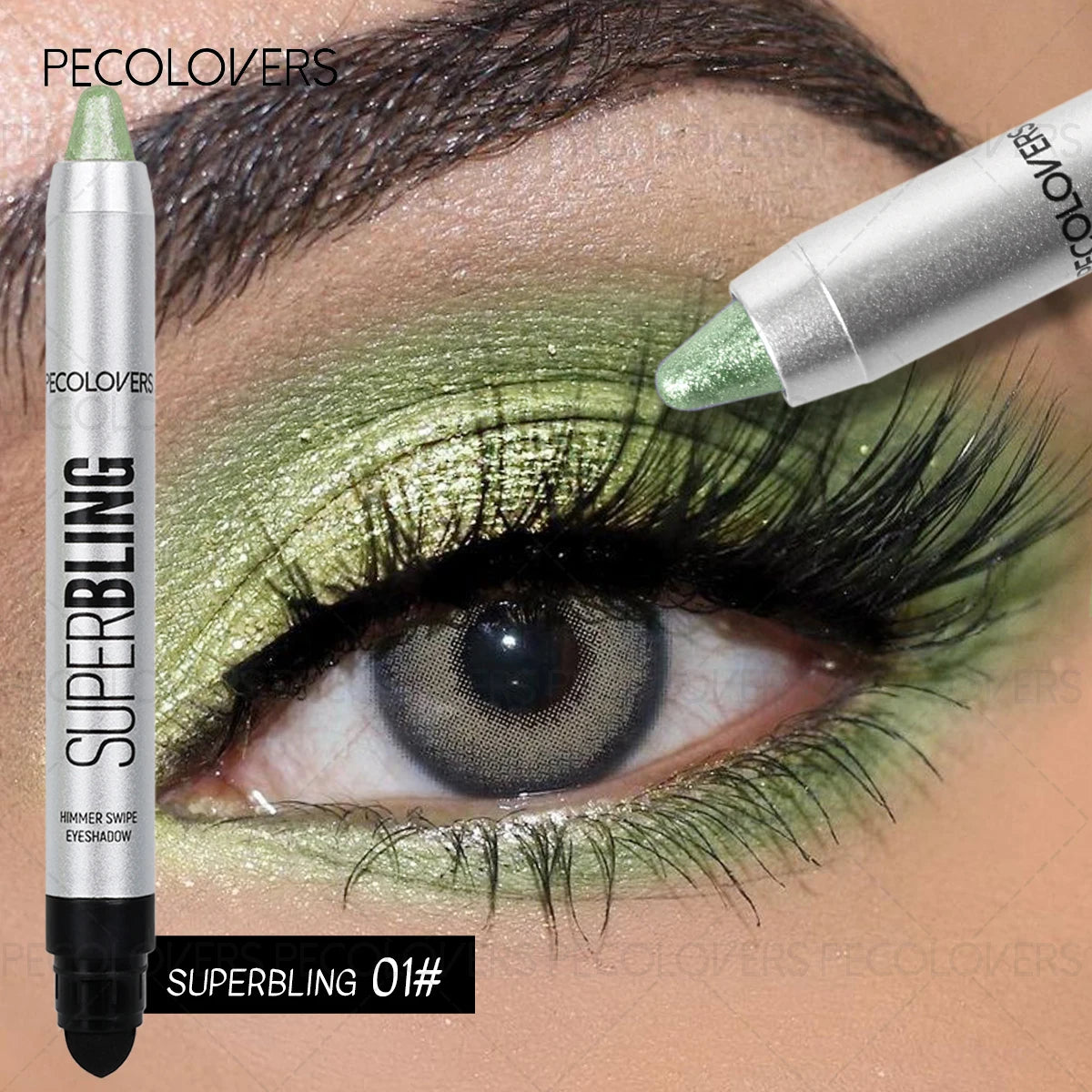 1PC Waterproof Pearlescent Eyeshadow Pencil - Smudge-proof Shimmery Shades, Brightening Eye Highlighter, Creamy Texture Zpaxo 01