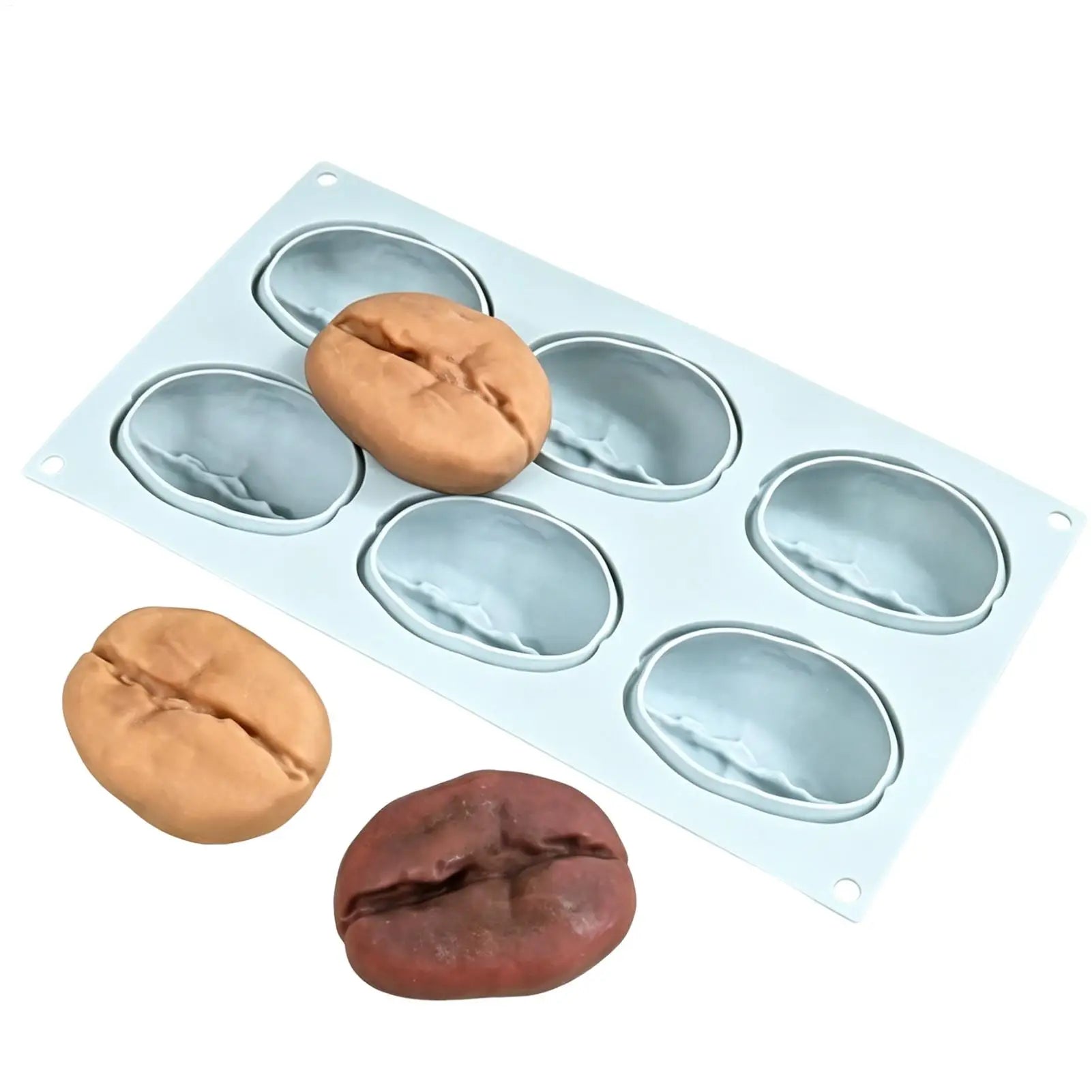 6-Cavity Silicone Baking Mold – Coffee Bean, Chocolate & Pudding Silicone Baking Mold Zpaxo