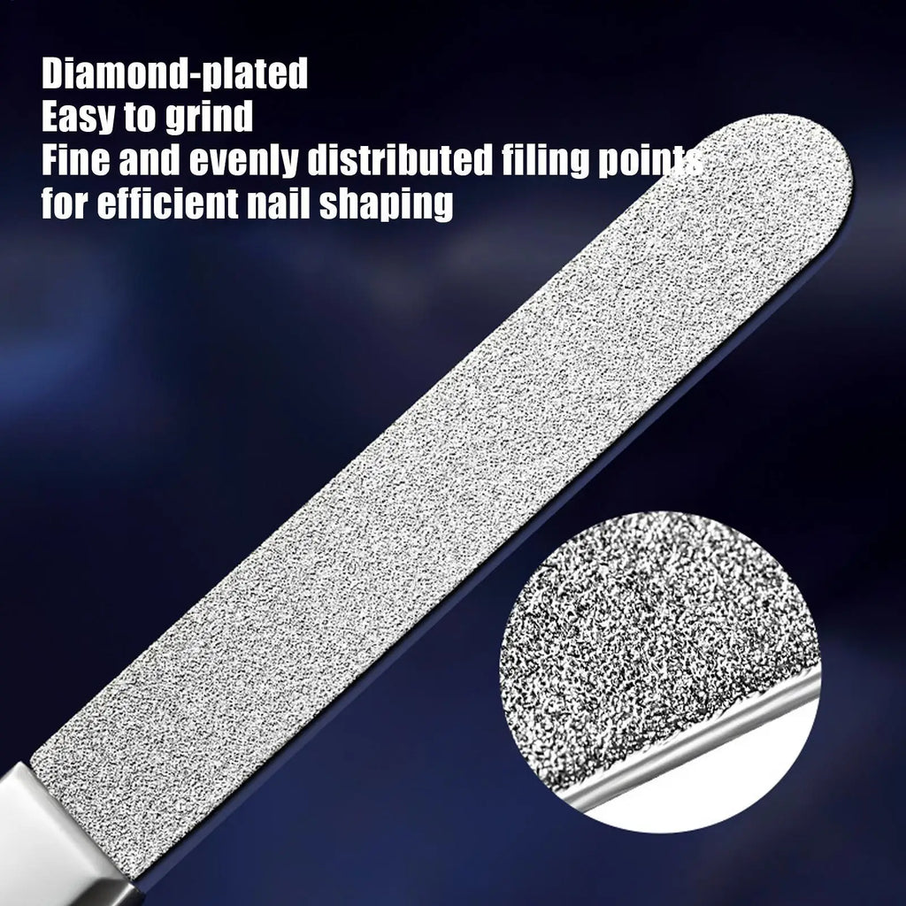Metal Nail File Zinc Alloy Double Sided Stainless Steel Polisher
