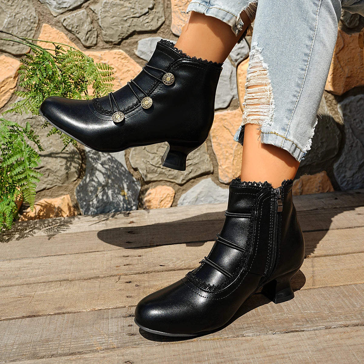 2025 Women Ankle Boots Fashion Comfortable Short Boots Retro Dress Party Shoes Ladies Autumn Winter Outdoor Pointed Shoes Female Zpaxo black 36