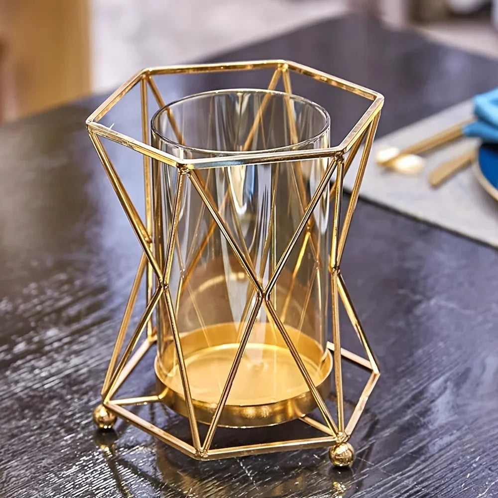Luxury Wrought Iron Glass Vase Dining Table Centerpiece Hydroponic