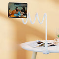Tablet Stand Holder Mount Clip Grip Flexible Long Arm Gooseneck For iPad iPhone Switch Galaxy Tab Kindle D1S6 Zpaxo WHITE