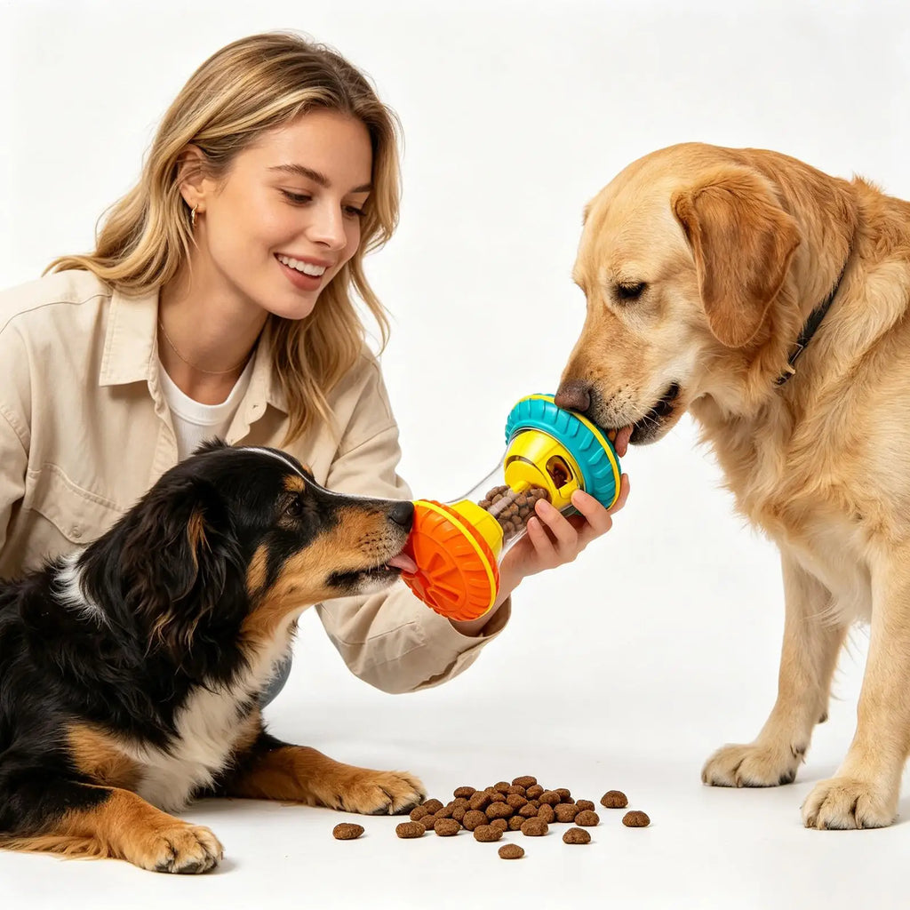 Dog Food Dispenser Toy Adjustable Slow Feeder Puzzle Game Home