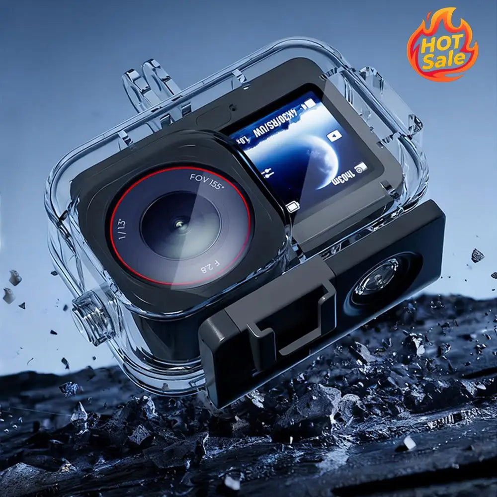 For DJI Osmo Action 6 Camera 196FT/60M Housing Diving Protective Anti-Drop Protective Shell Wakeboarding Protective Cover Shell Zpaxo