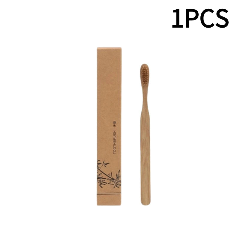 1-10PCS Disposable Toothbrush Soft Bristles Toothbrush Single Wrapped Bamboo Toothbrush Travel Deep Cleaning Oral Care Brush Zpaxo 1PCS