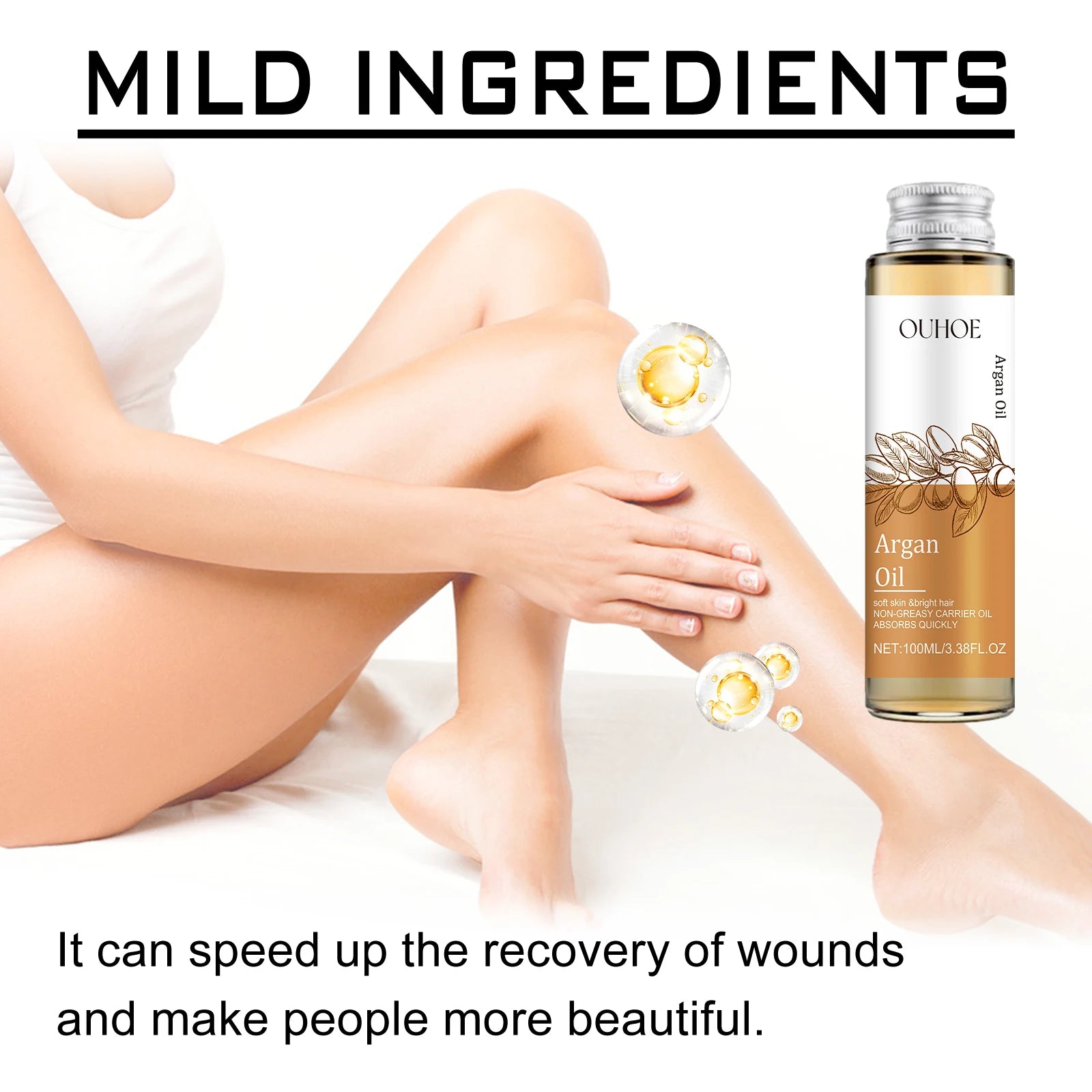 Pure Cold Pressed Argan Oil for Skin, Hair, Face & Nails 100ml Argan Hair & Skin Oil Zpaxo